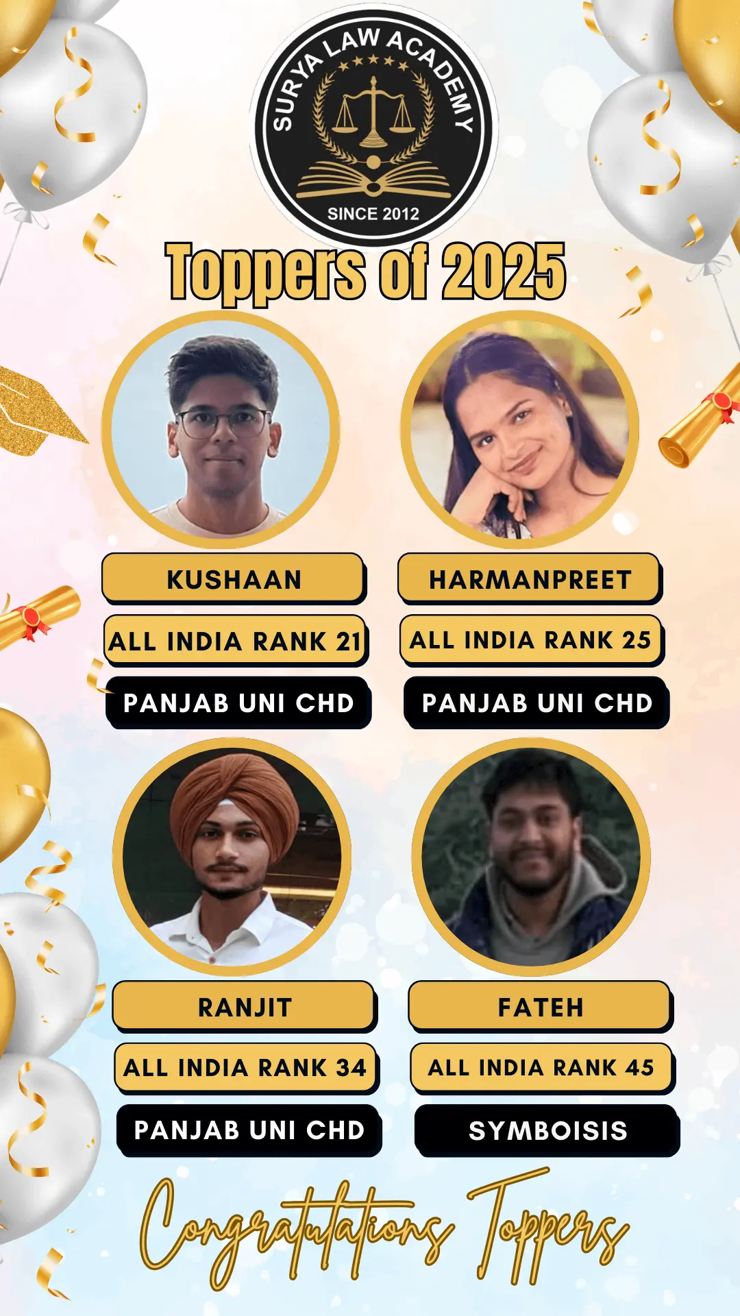 PU Law Entrance Toppers 2